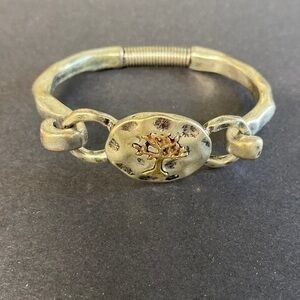 Family Tree Hammered Silver / Gold Bracelet